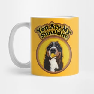 Funny Bernese Mountain Dog with Cute Flower and Sunshine Mug